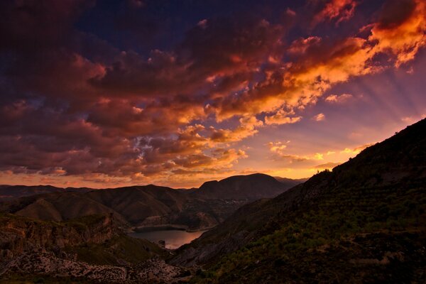 California mountains during sunrise