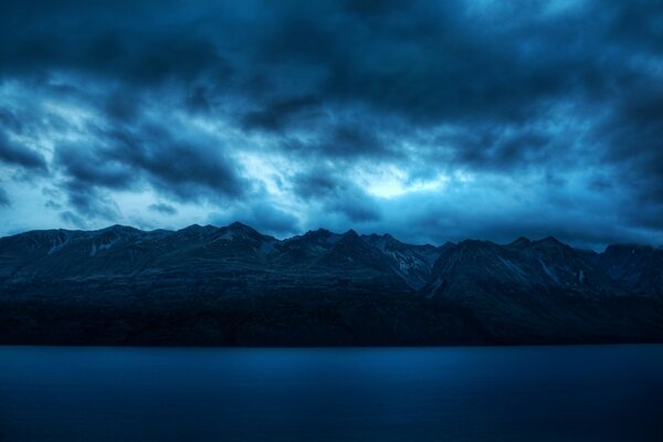 Mountain landscape by the sea