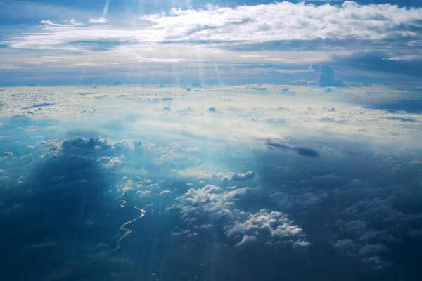 Paraíso azul. Cielo y mar. Color azul