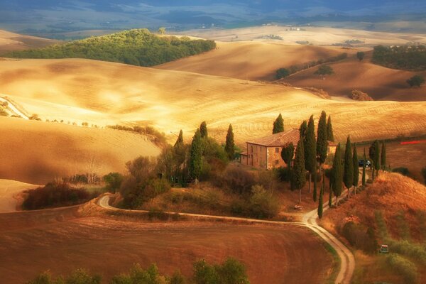 A house in the hills of Tuscany in Italy