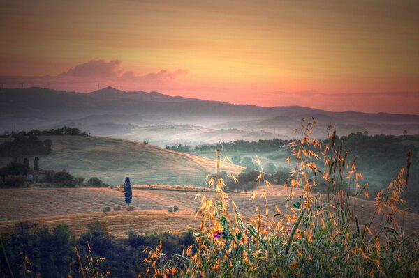 Campos de otoño italianos