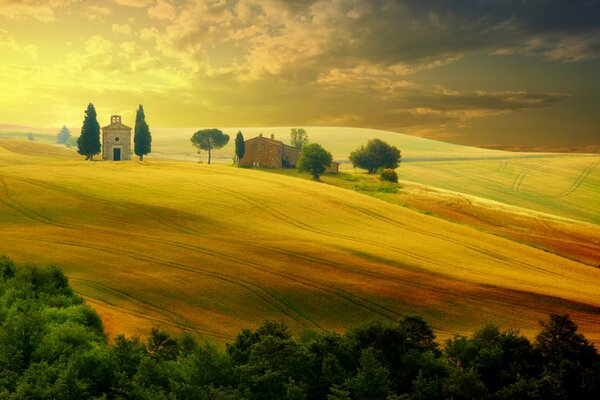 Paisaje rural en Toscana Italia