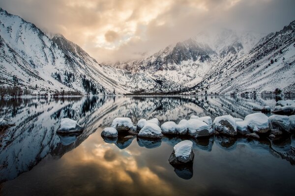 Heating in the water of the mountains