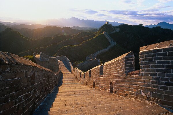 Von der Sonne beleuchtete Chinesische Mauer