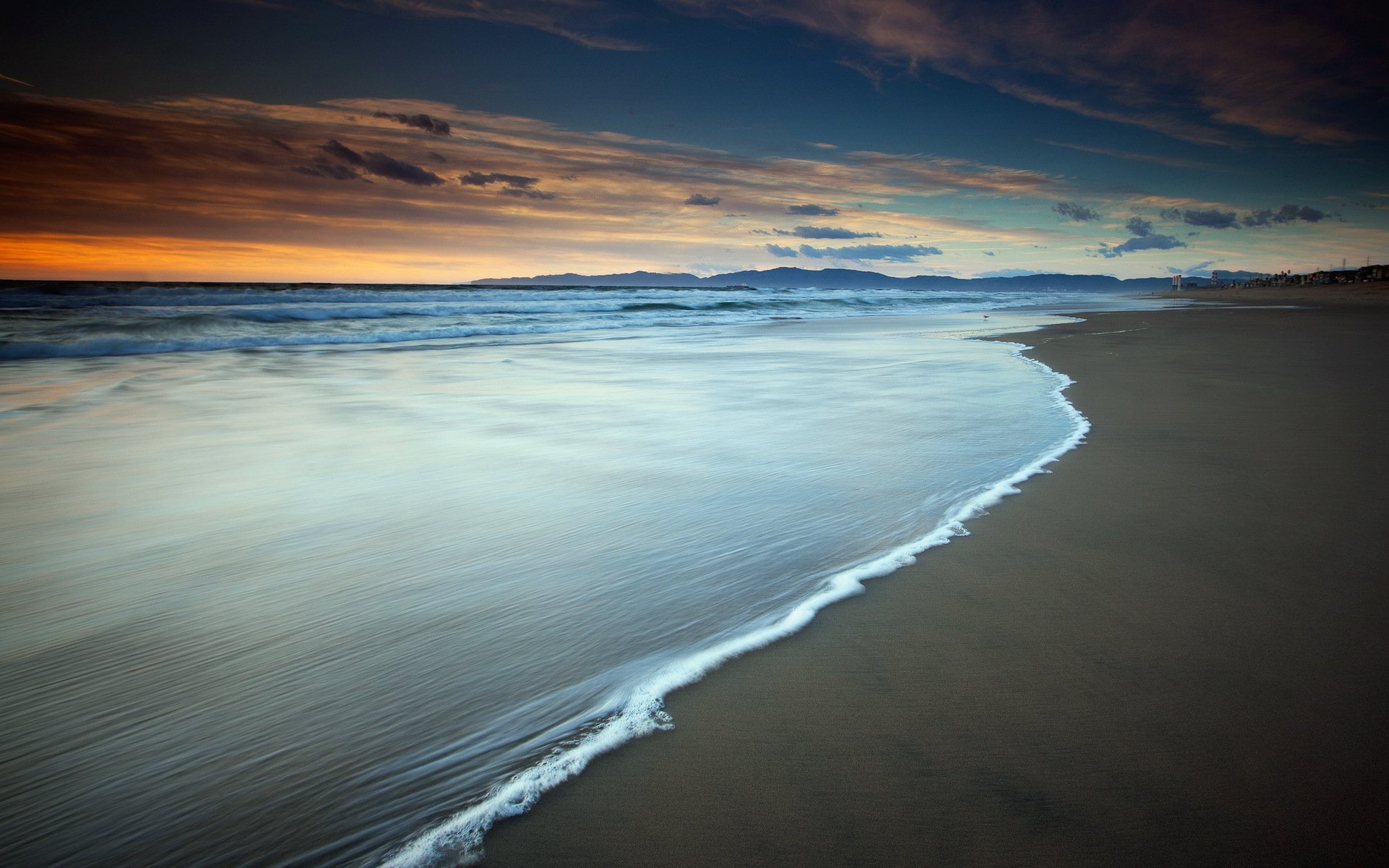 tramonto mare riva onda paesaggio