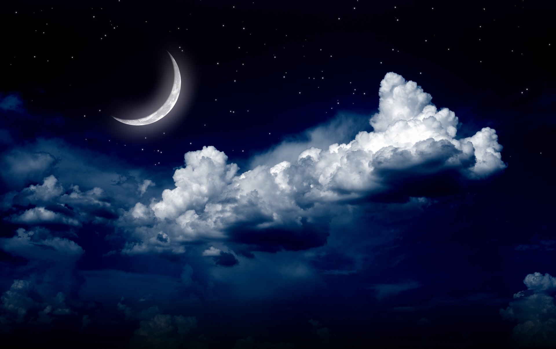 moonlight moon night nature landscape clouds stars sky