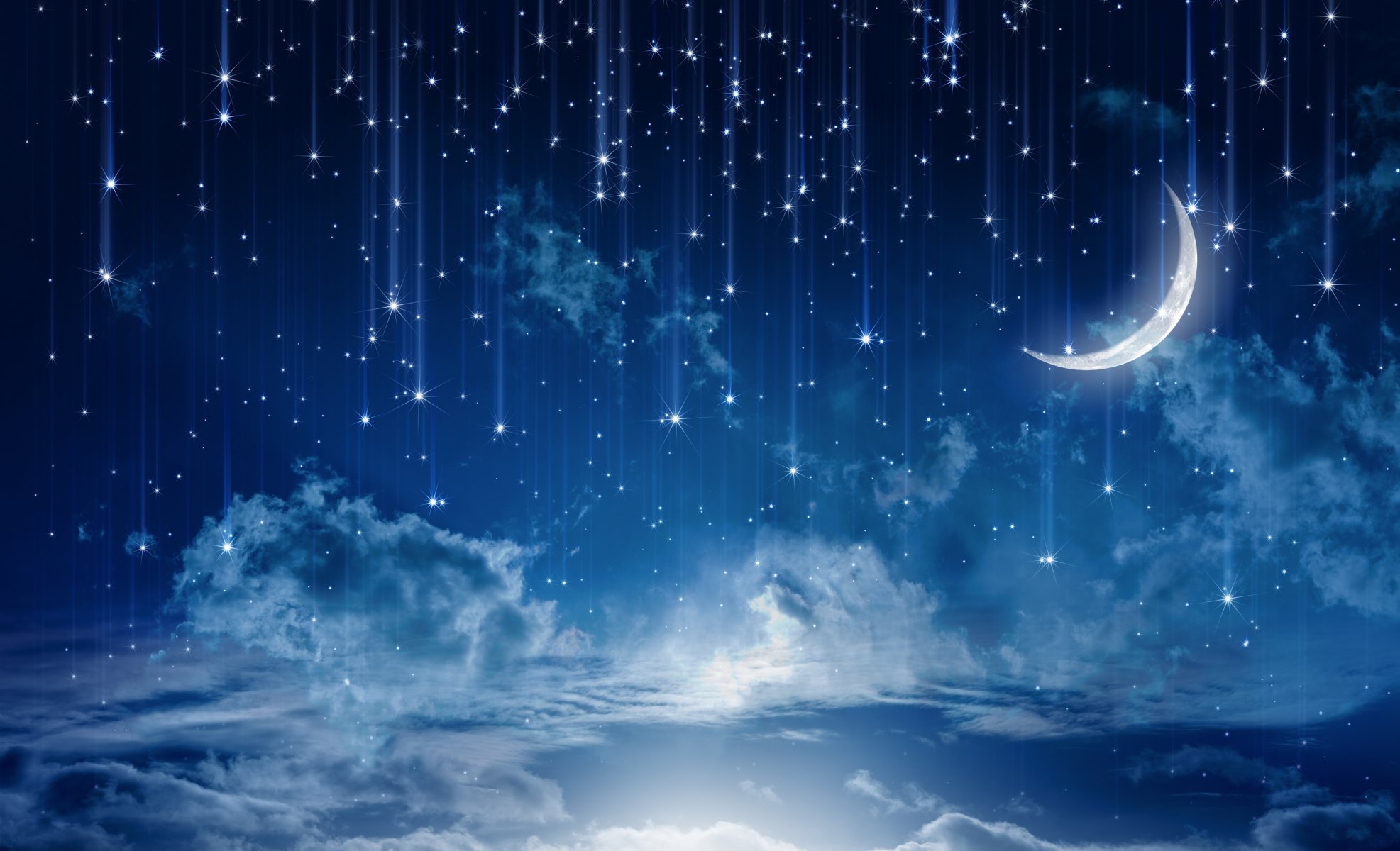 moonlight moon night nature landscape clouds stars sky rain lights star