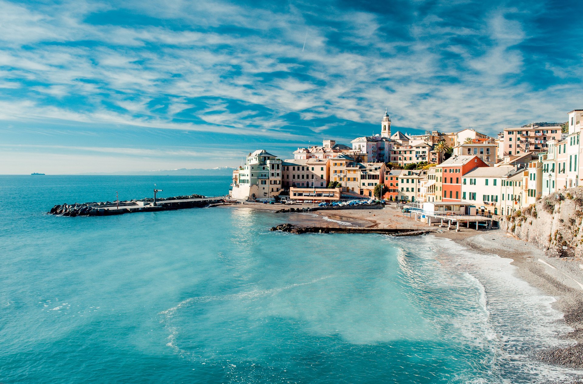 włochy cinque terre cinque terre morze krajobraz woda wybrzeże wybrzeże domy niebo chmury natura