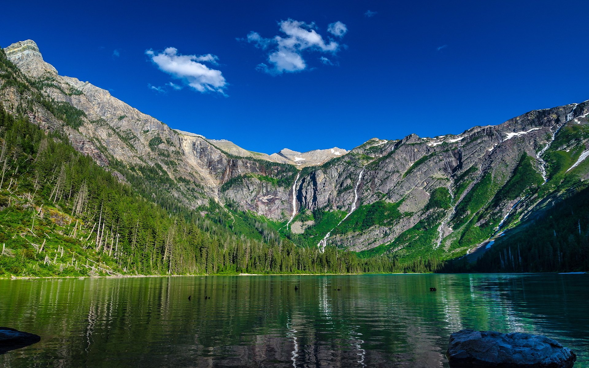 avalanche lake nature lake mountain