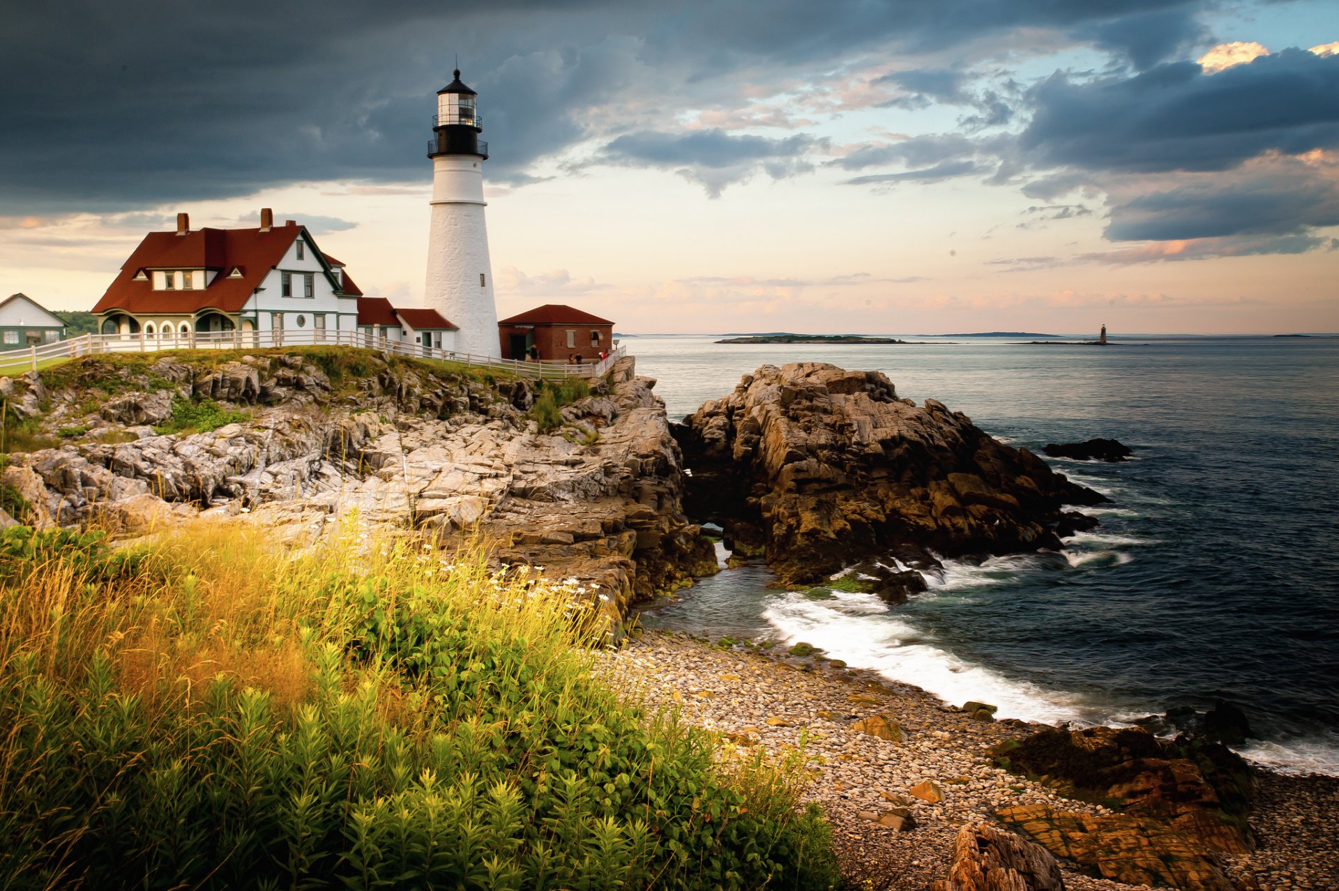 faro de cemento portland cabo elizabeth maine faro bahía de maine costa