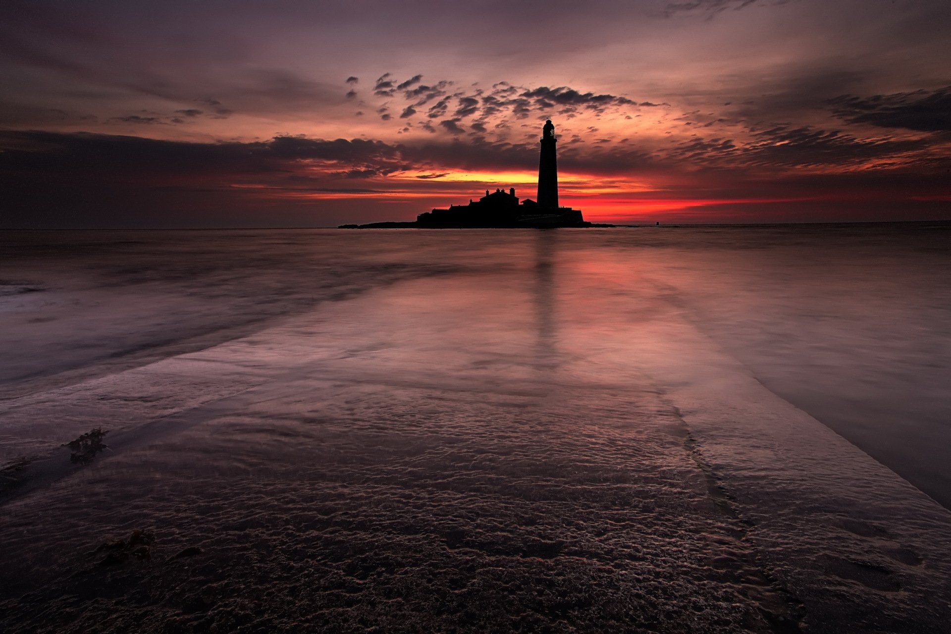 nuit mer phare paysage