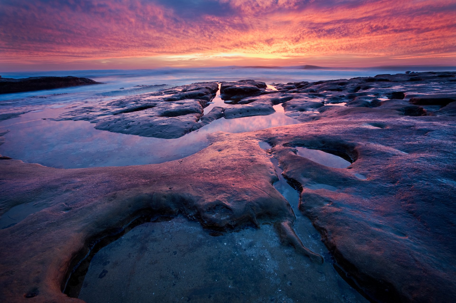 mer coucher de soleil pierres eau