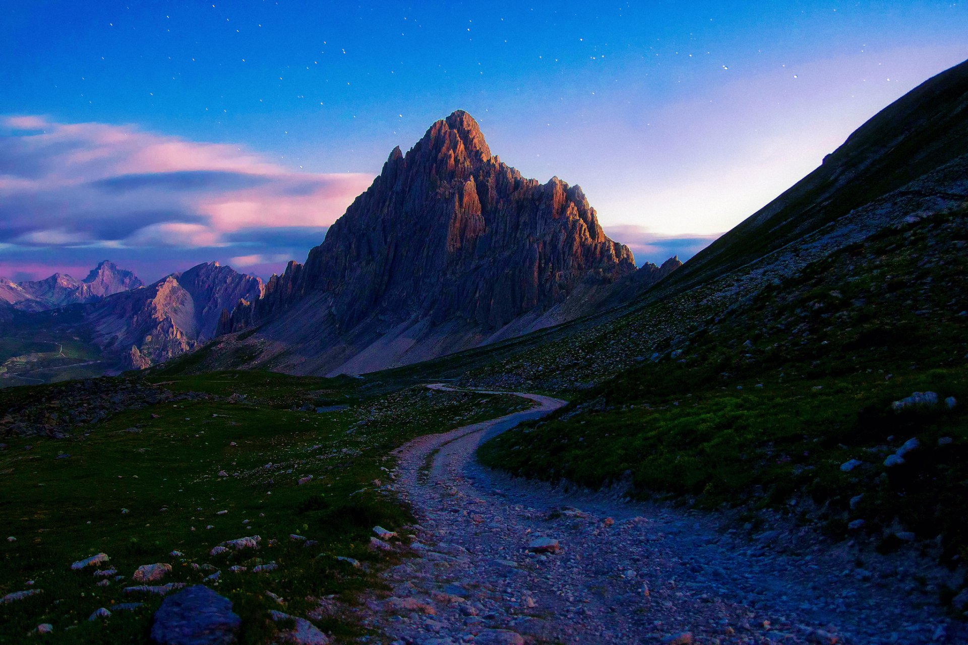 berge morgen sommer steine straße margall fotografie