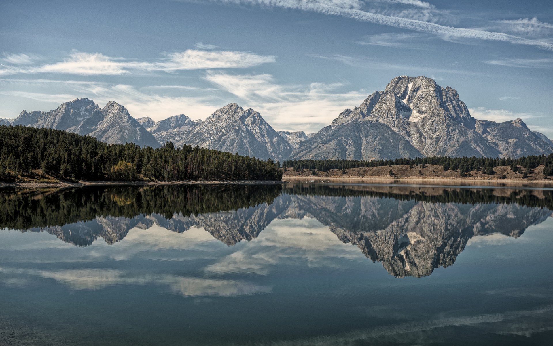 zaścianek bend lake grand teton park narodowy wyoming grand teton jezioro góry odbicie las