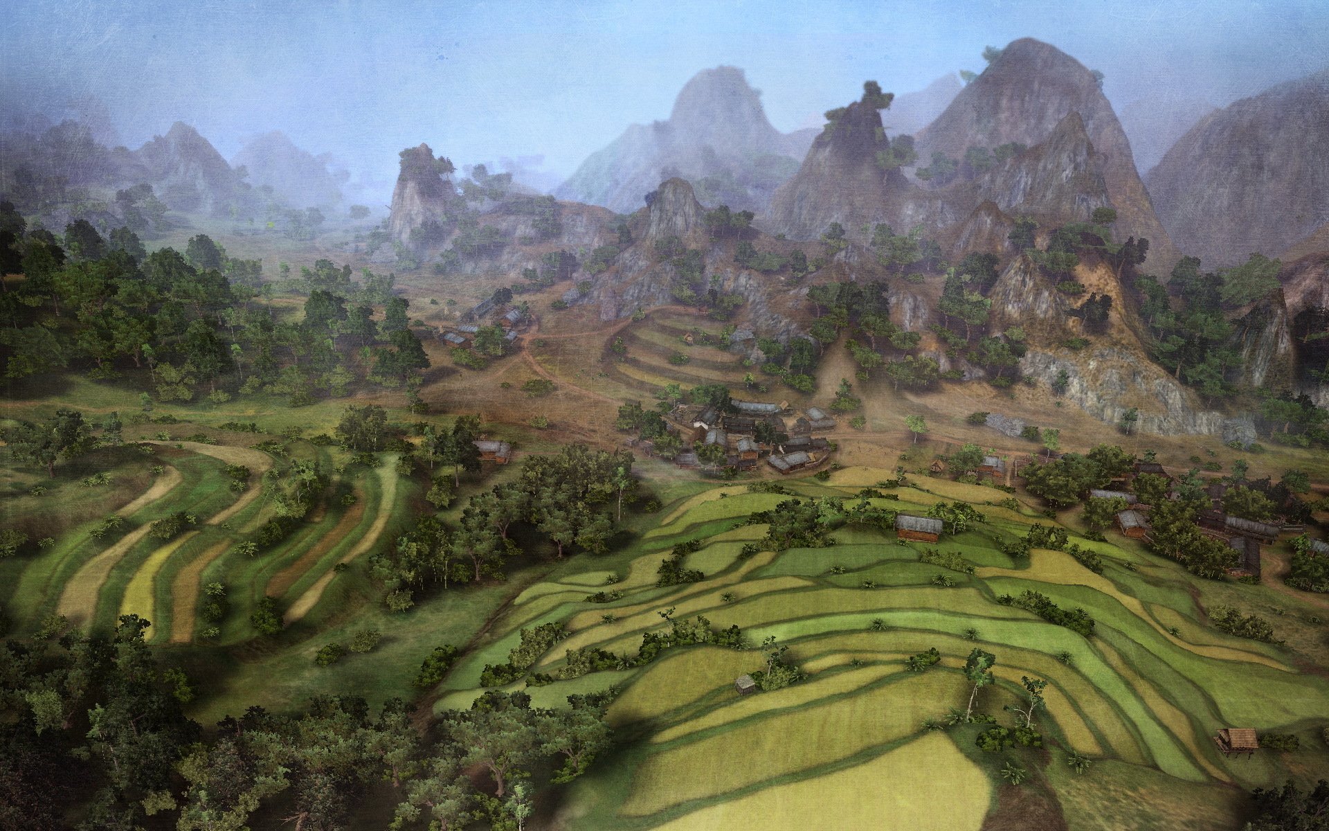 montagnes graphiques monde des chars été champs verdure nature paysage panorama vue d oiseau jeux jeu carte dragon ridge écran de démarrage art wot ciel