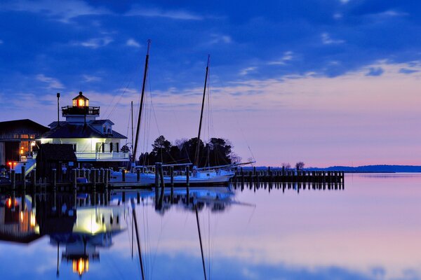 Lilac sunset in the US state