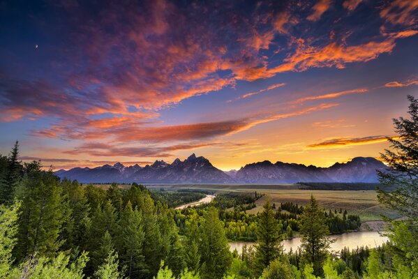 Bosques y montañas del parque nacional Grand Teton