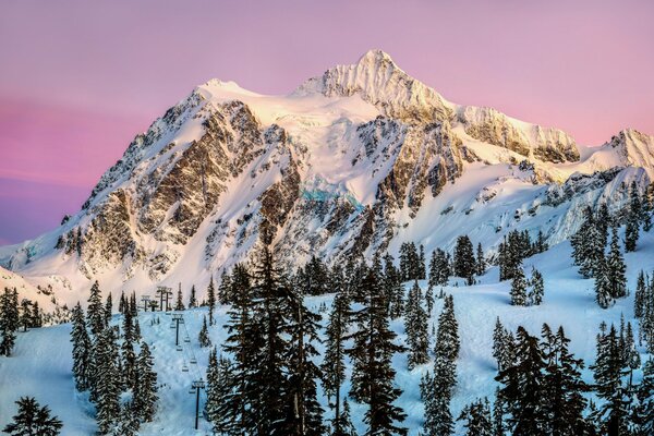 Sommet de montagne couvert de neige