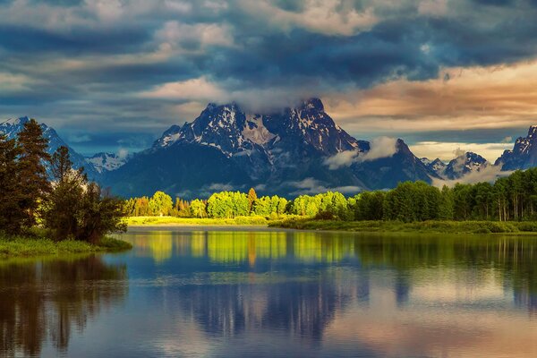 Morning in the mountains of Wyoming