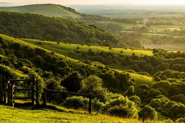 Famous farm fields and hills in the UK