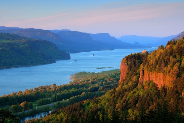 Beautiful sunrise by the river