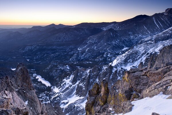 Beautiful mountains, against a clear sky