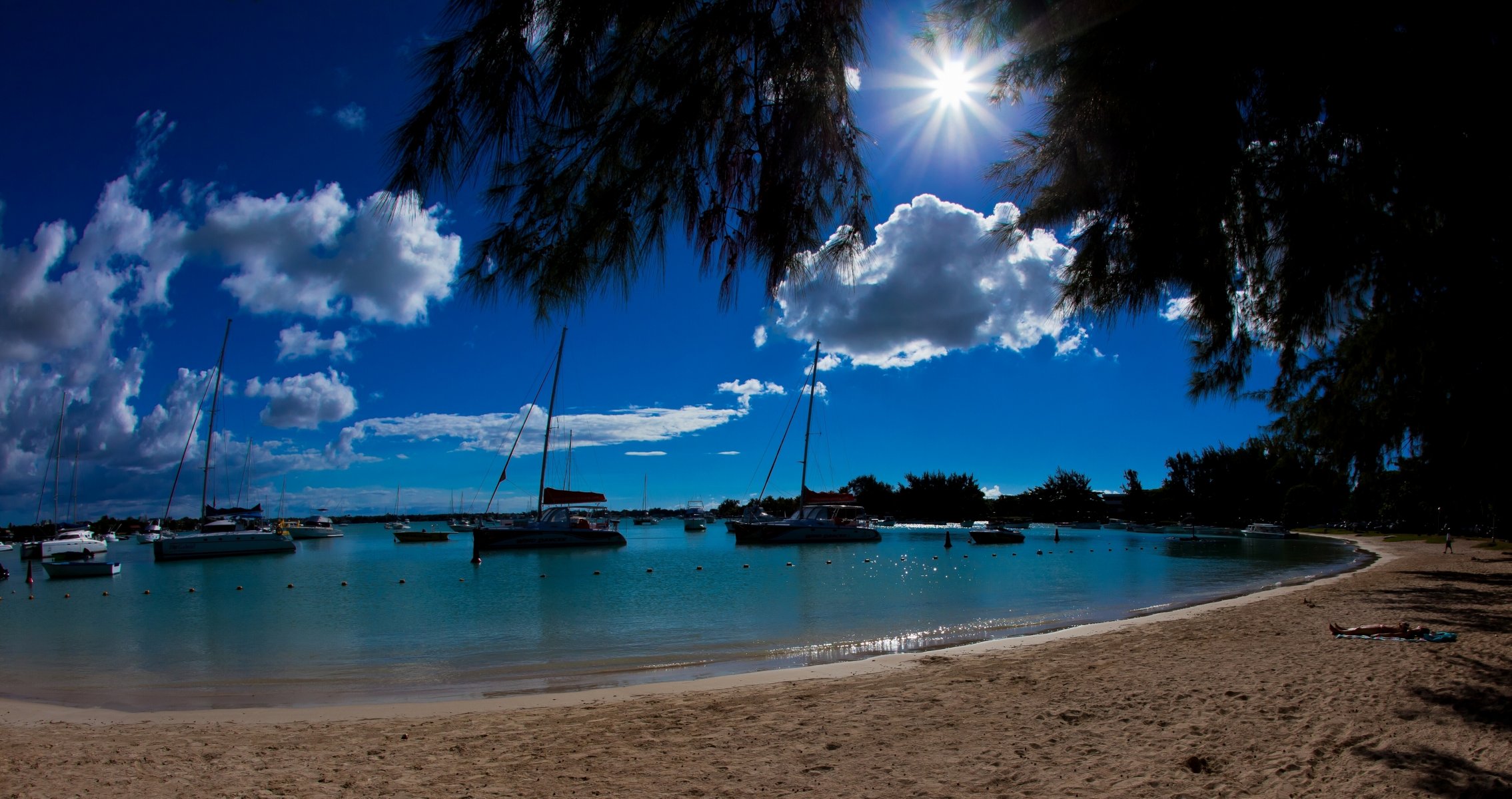 maurice océan lagon bateaux yachts bateaux plage