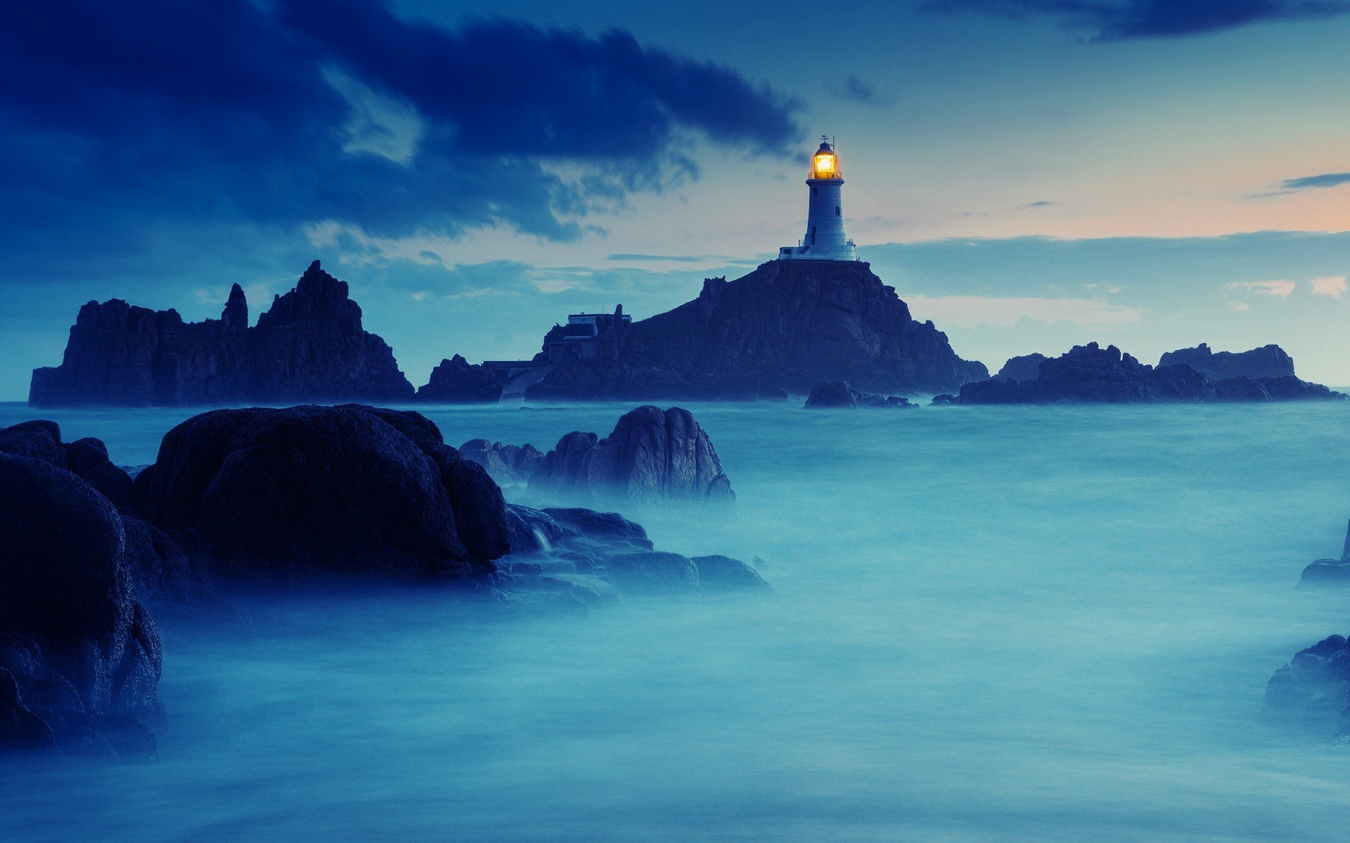 phare océan roches pierres nature