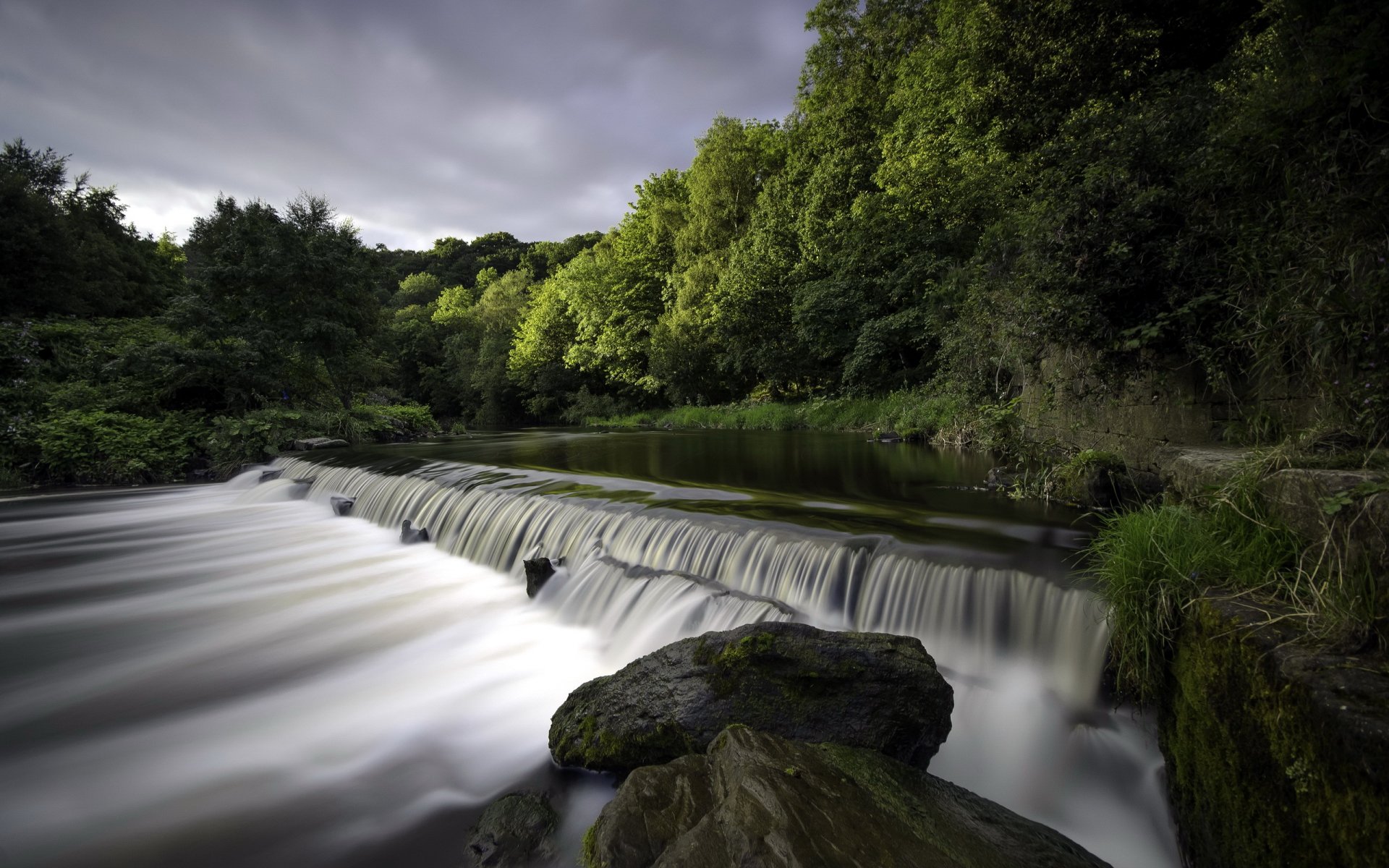 river waterfall nature landscape