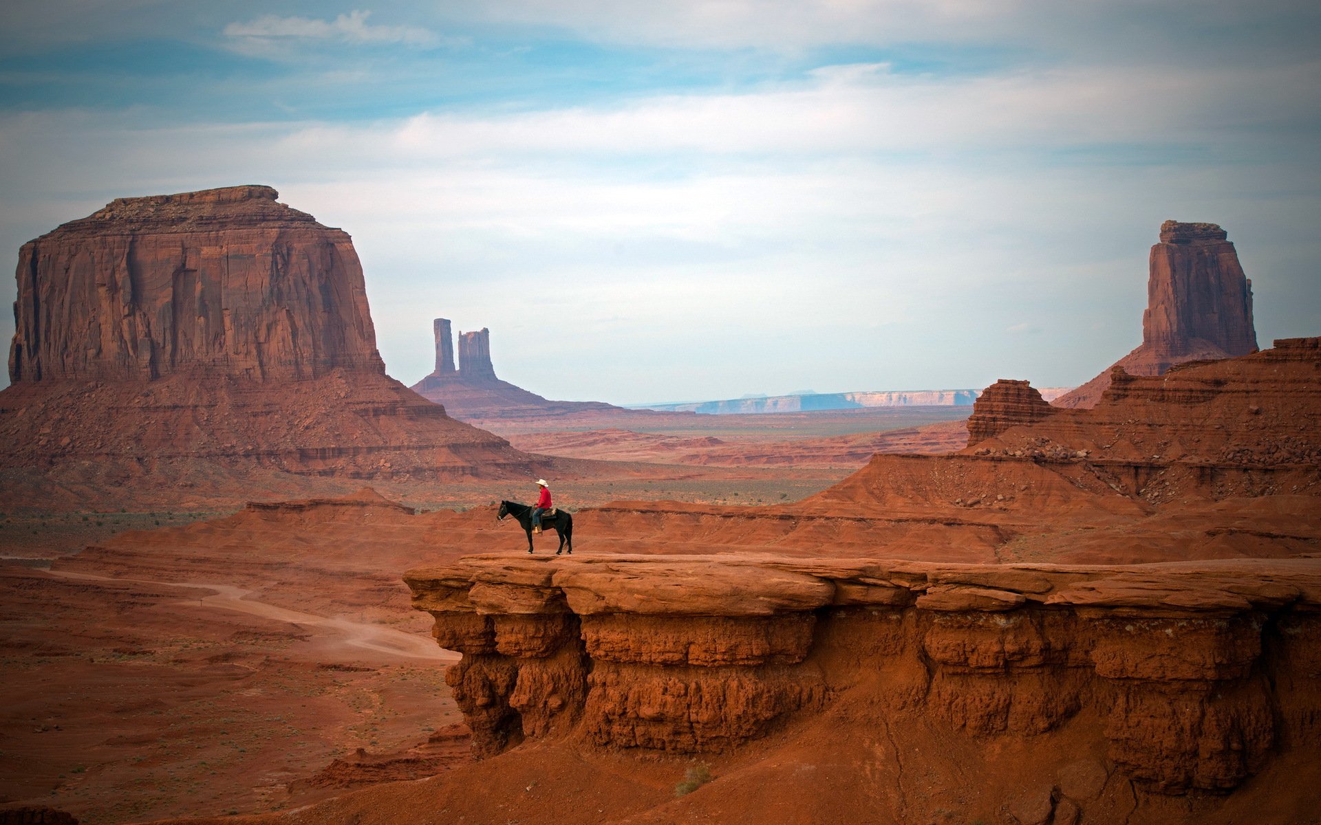 montaña jinete caballo paisaje