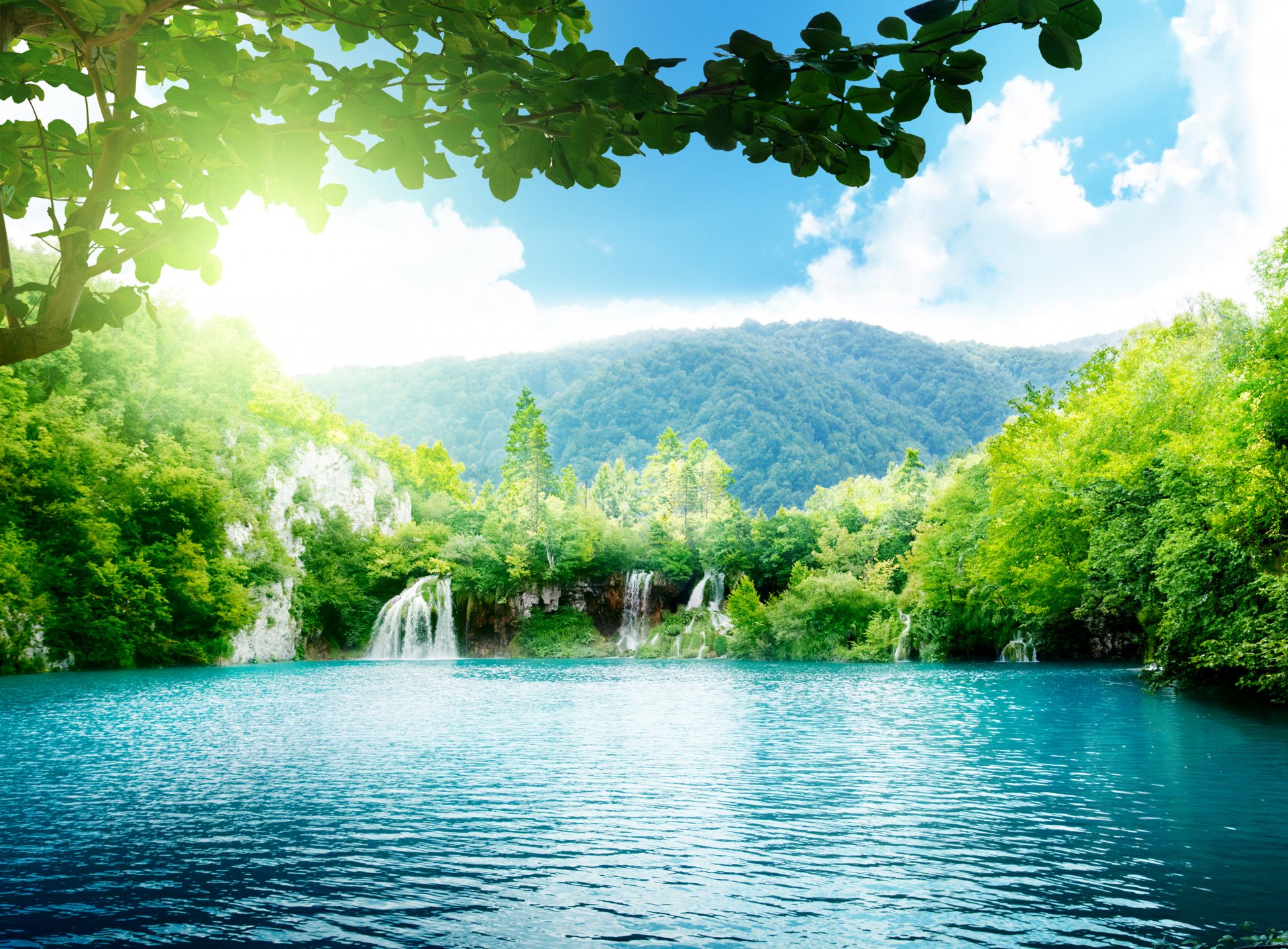 acqua giungla cielo cascata montagne