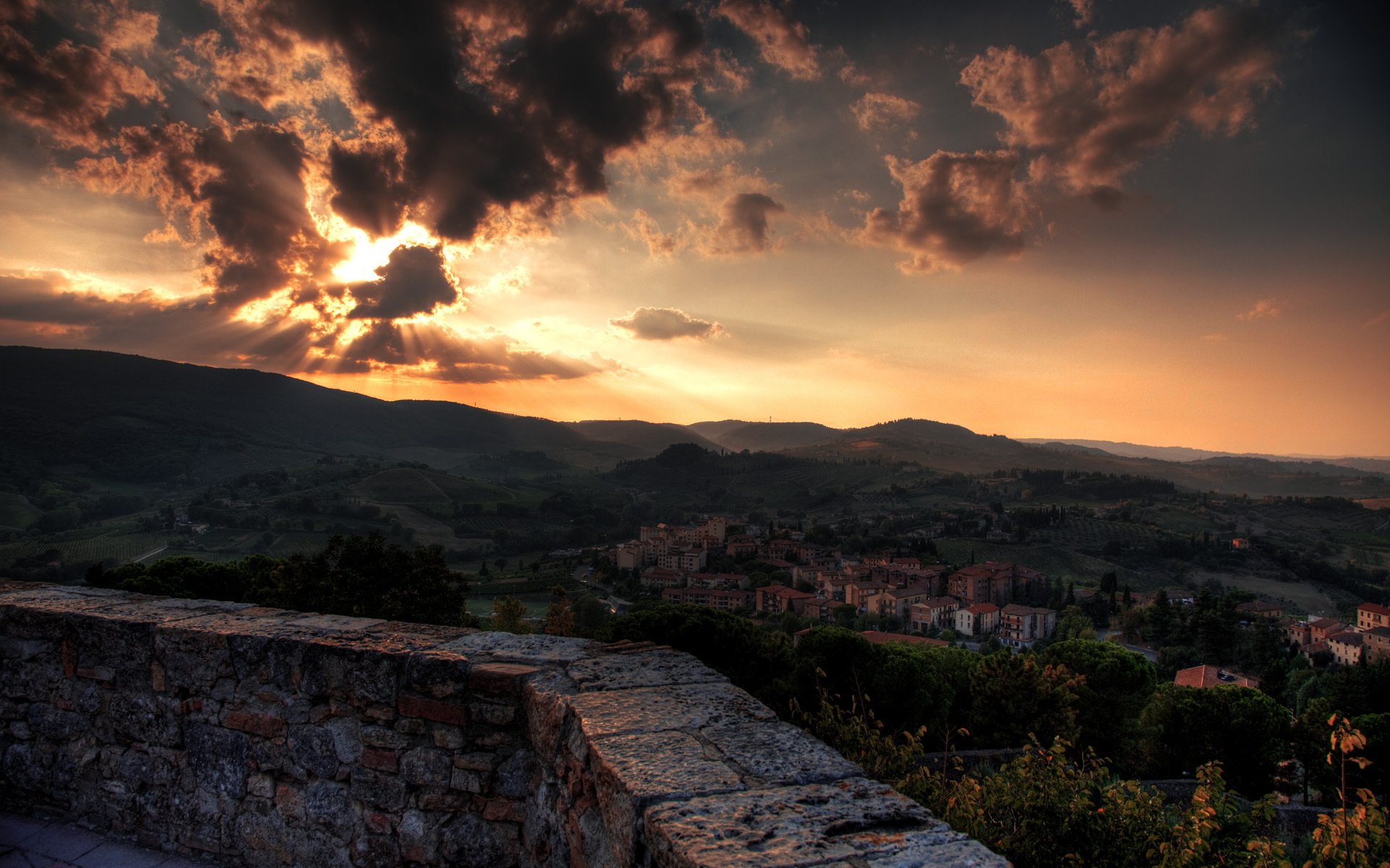 italy tuscany sunset