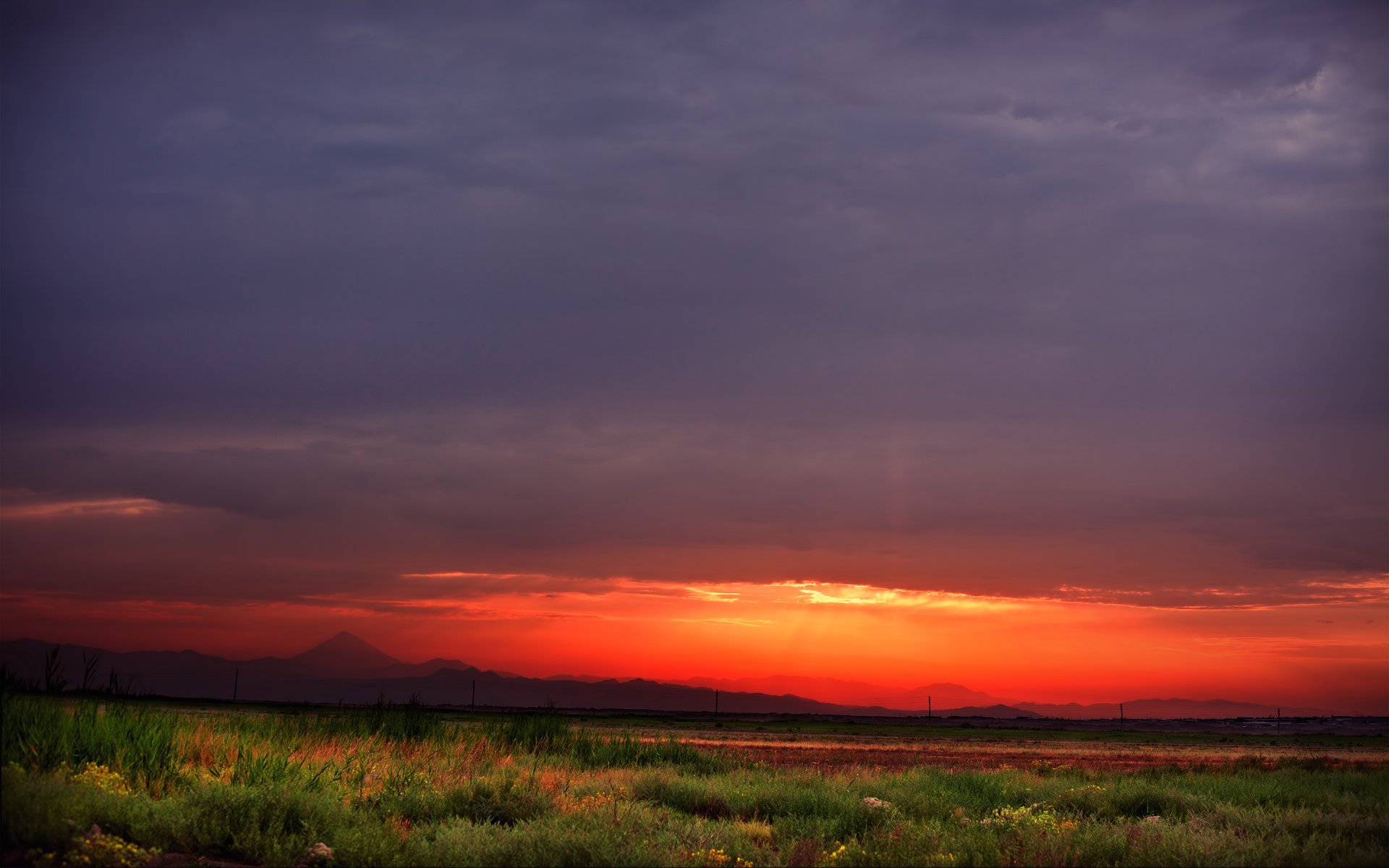 irán montañas cielo nubes amanecer