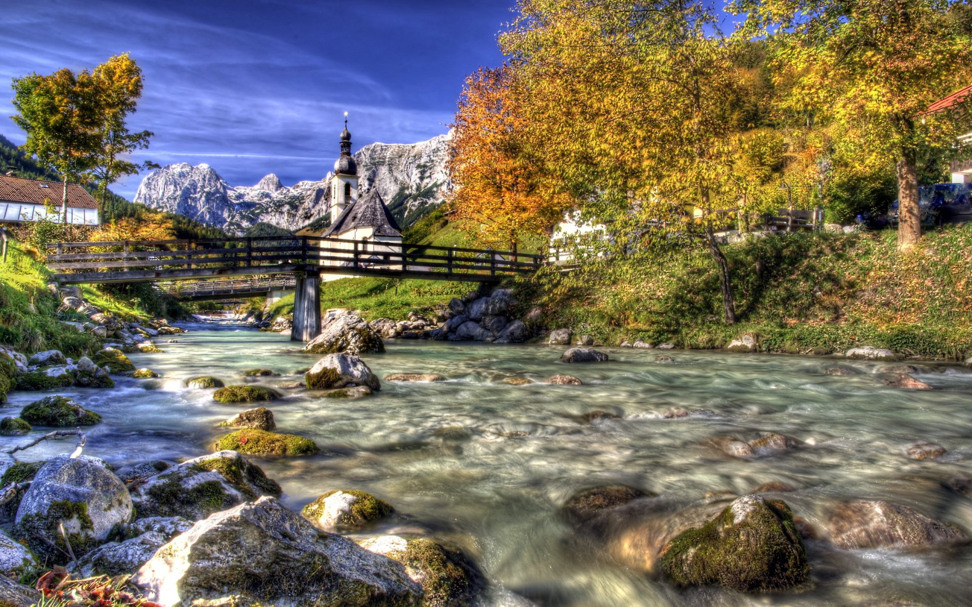 fiume ponte estate paesaggio