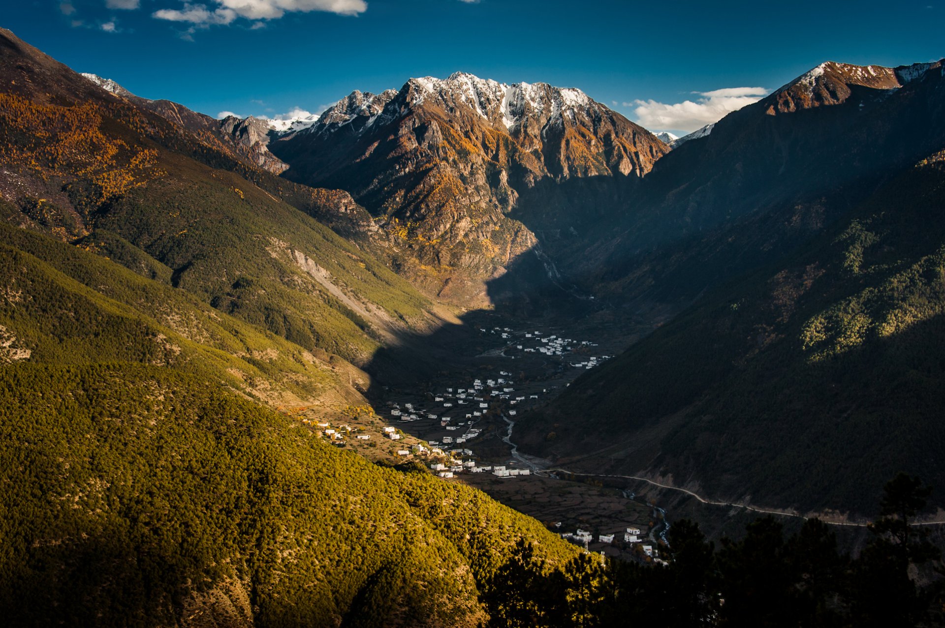 montagnes chine tibet ciel vallée