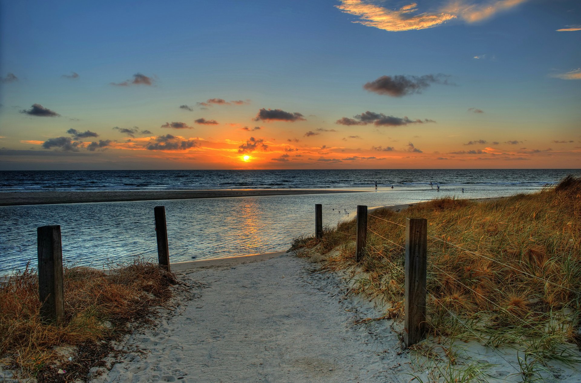 nature paysage ciel coucher de soleil plage mer océan soleil sable aube