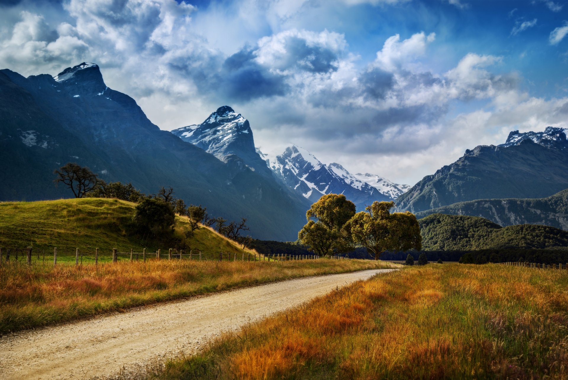 neuseeland berge straße