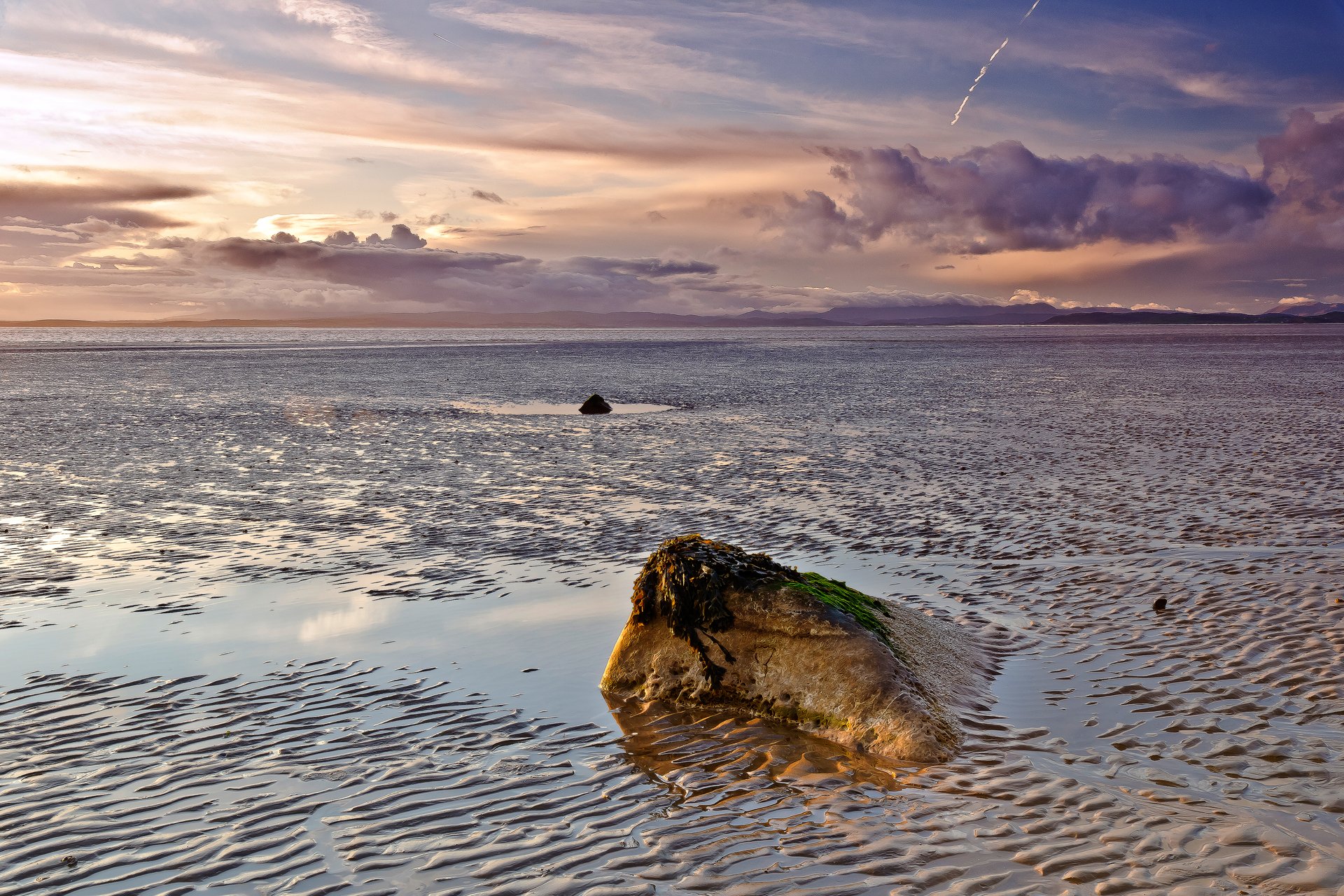 ciel nuages mer plage pierre