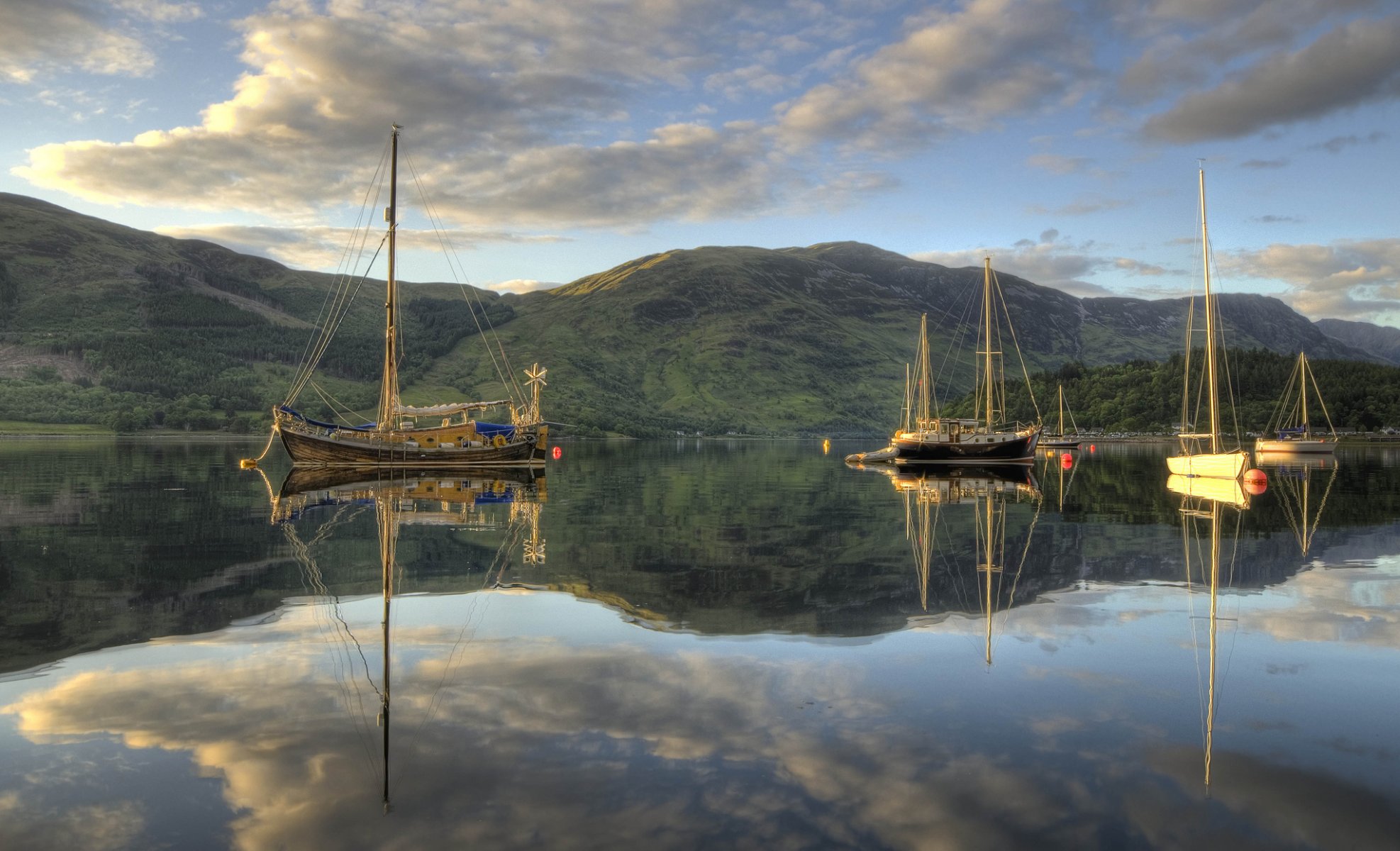 wasser insel berge segelboot himmel landschaft