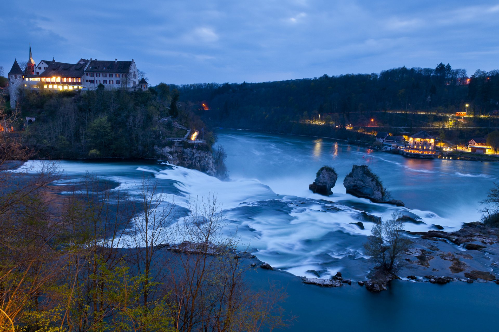 rhine falls schaffhausen switzerland waterfall castle river