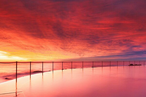 Sunset on the ocean in Australia