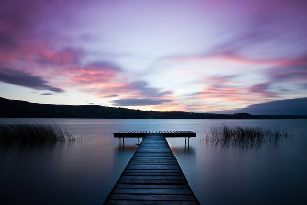 Evening sky over a river in Ireland