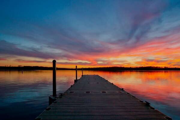 Photo sunset sky bridge