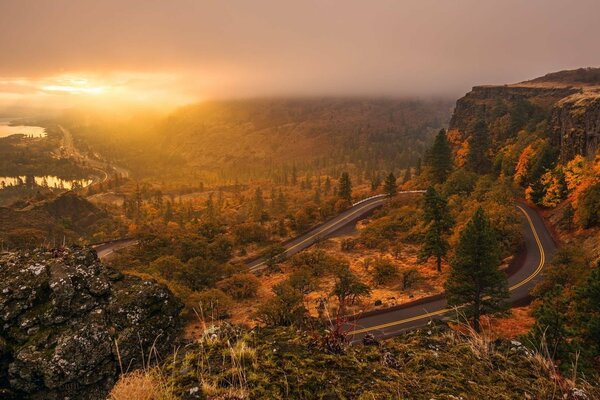 Beautiful view from the mountain peaks