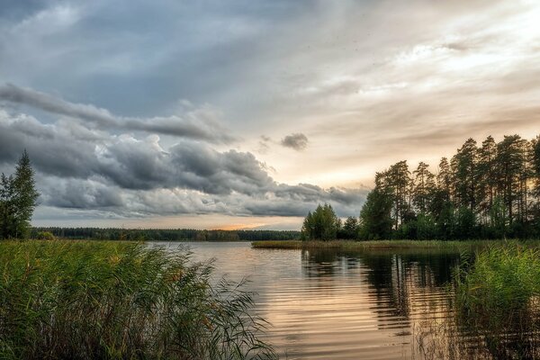 Desembocadura del río a la hora del amanecer