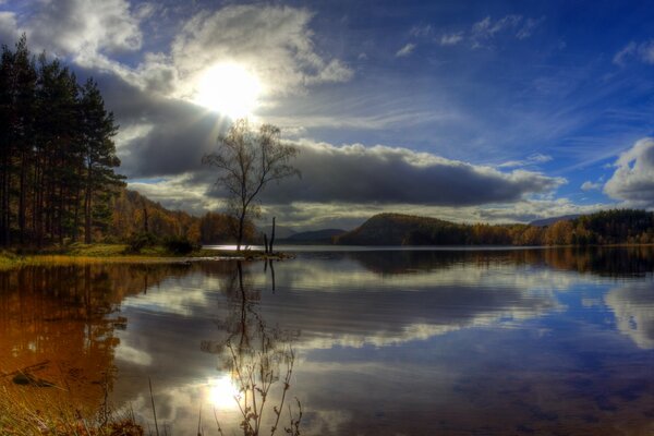 Paysage magique de lumière du jour