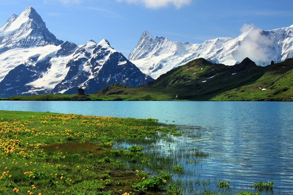 Beautiful landscape of winter mountains