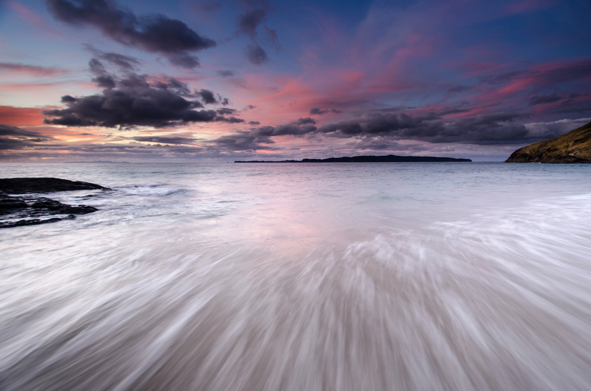 japan sea coast evening sky sunset clouds beach night