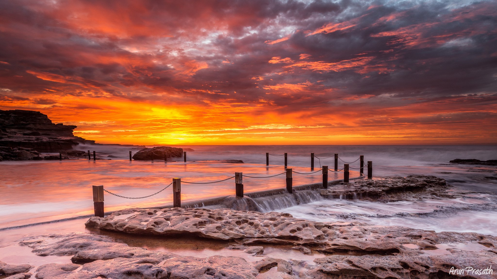 mar cielo puesta de sol muelle piedras