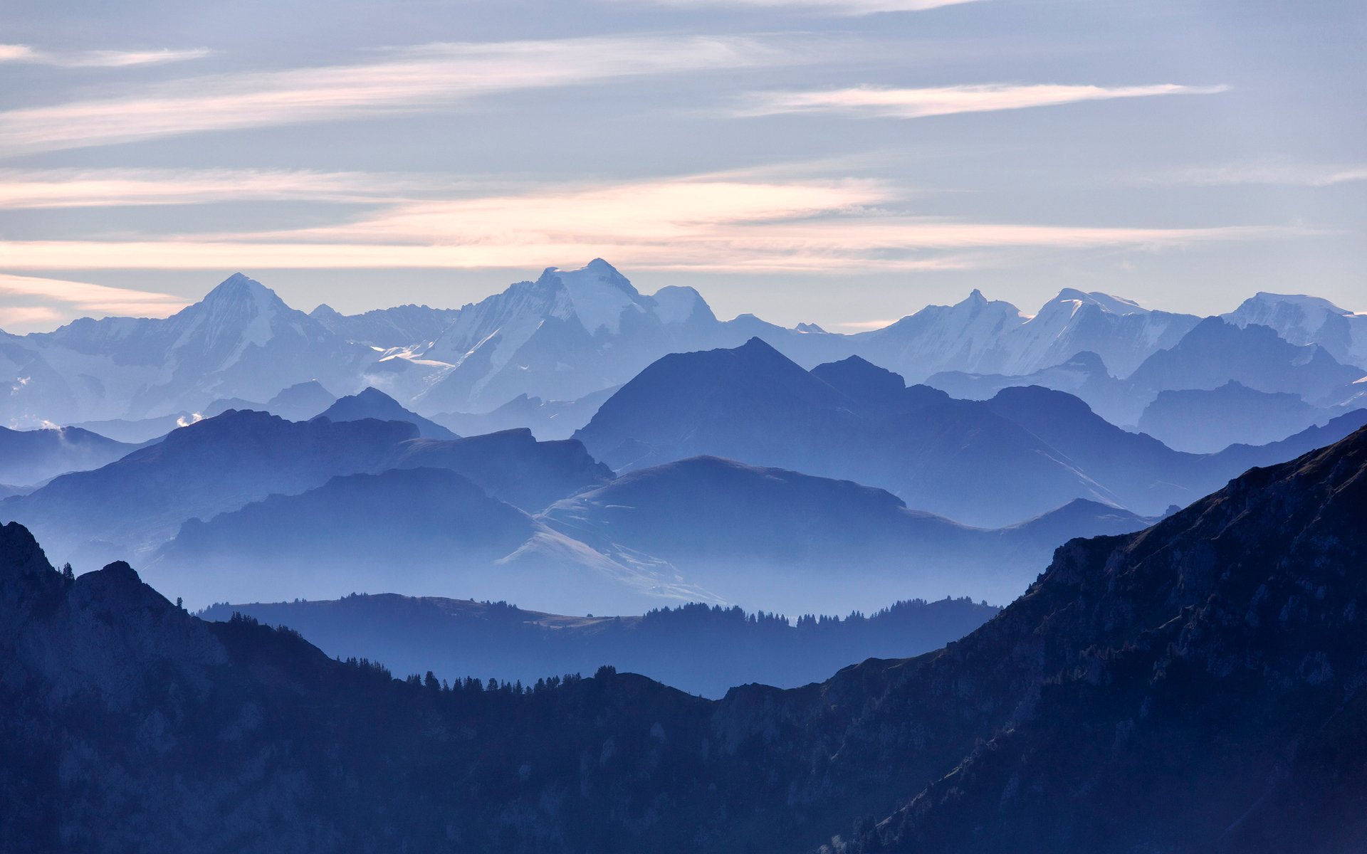 berge himmel nebel